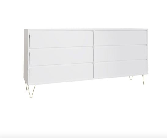 Monaco 6 Drawer Chest in White