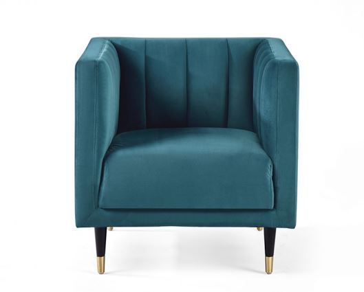 SALMA SCALLOPED BACK CHAIR - TEAL