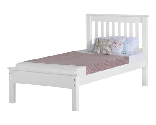 Monaco Low Foot End Double Bed - White