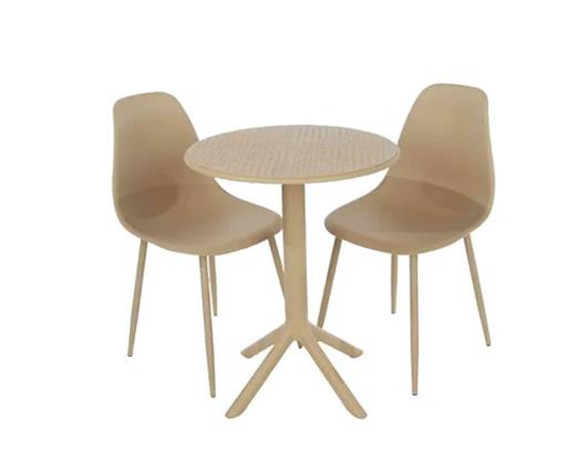 3 piece Cala bistro table & 2 chair set outdoor grade, sand