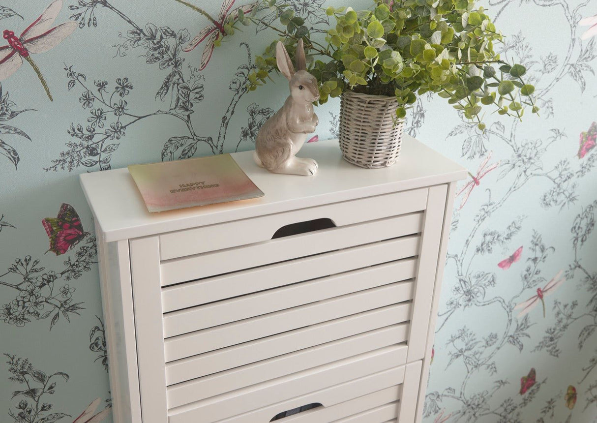 Bergen three tier shoe cabinet white