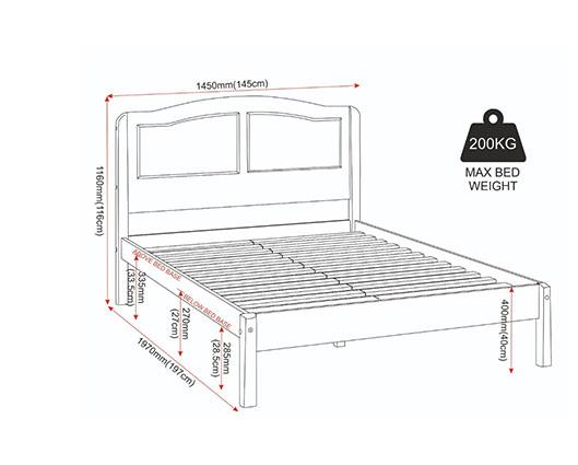 STRATFORD 4'6" BED - WHITE