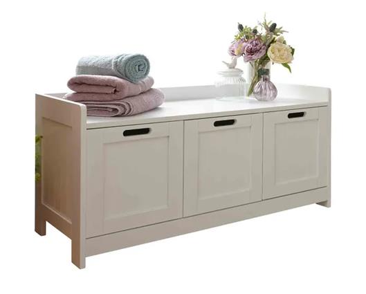 Colonial 3 door storage unit white