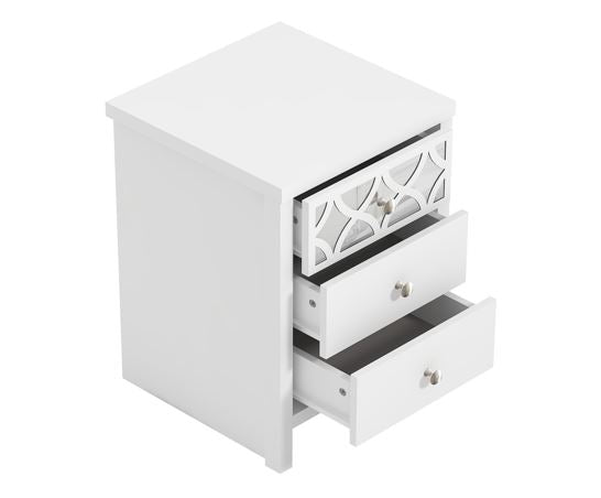 Arianna 3 Drawer Bedside Table White