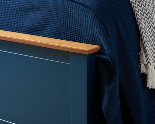 Phoenix Small Double Ottoman Bed - Navy Blue