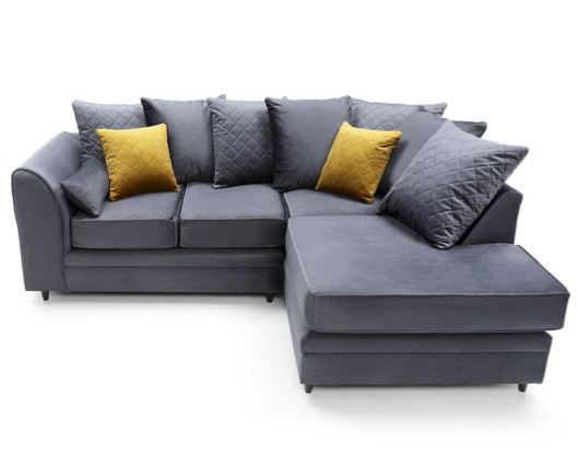 Chicago Right Hand Facing Corner Sofa-Dark Grey
