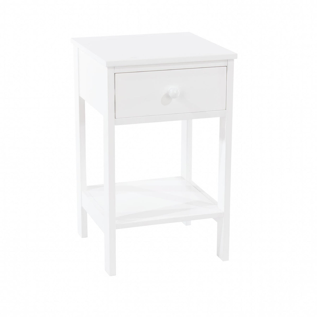 Shaker 1 Drawer Petite Bedside Cabinet-White