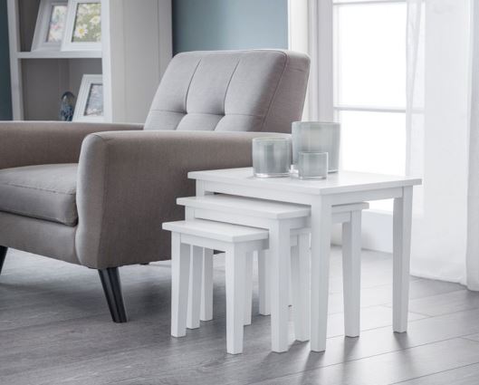 CLEO NEST OF TABLES - PURE WHITE FINISH