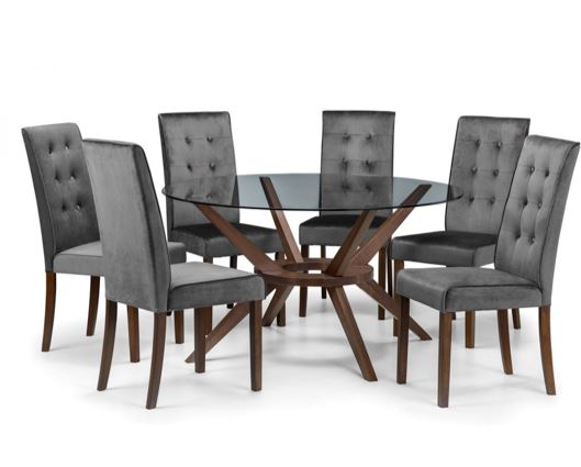 CHELSEA ROUND GLASS 120CM TABLE