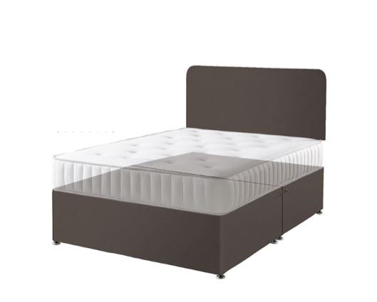 Malaga Faux Leather Divan Base Brown - 3ft Single