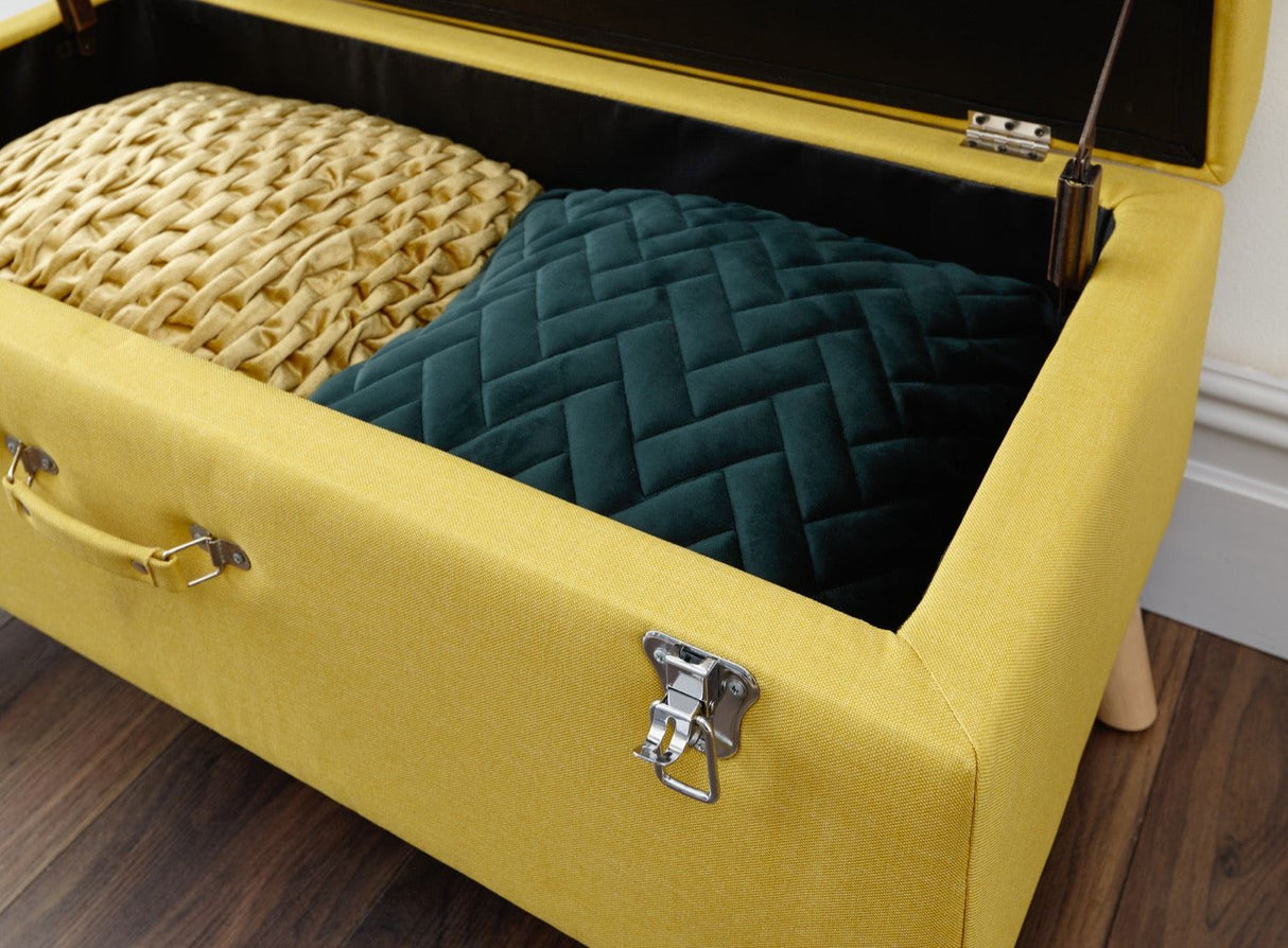Minstrel storage ottoman large mustard