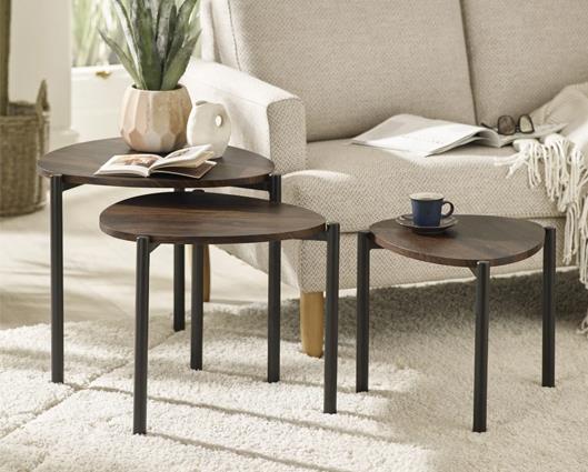 Lortte Teadrop Nesting Side Table Walnut