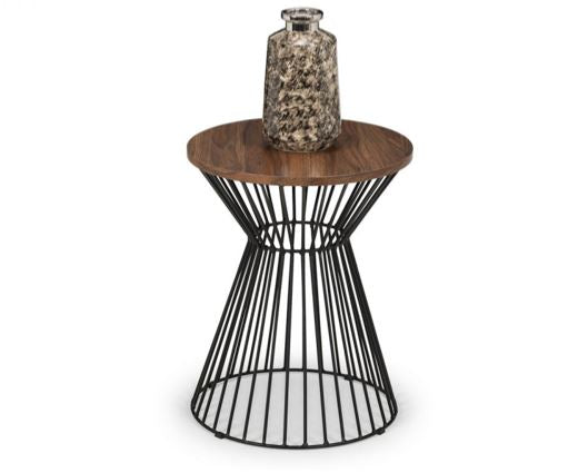 JERSEY ROUND WIRE LAMP TABLE - WALNUT