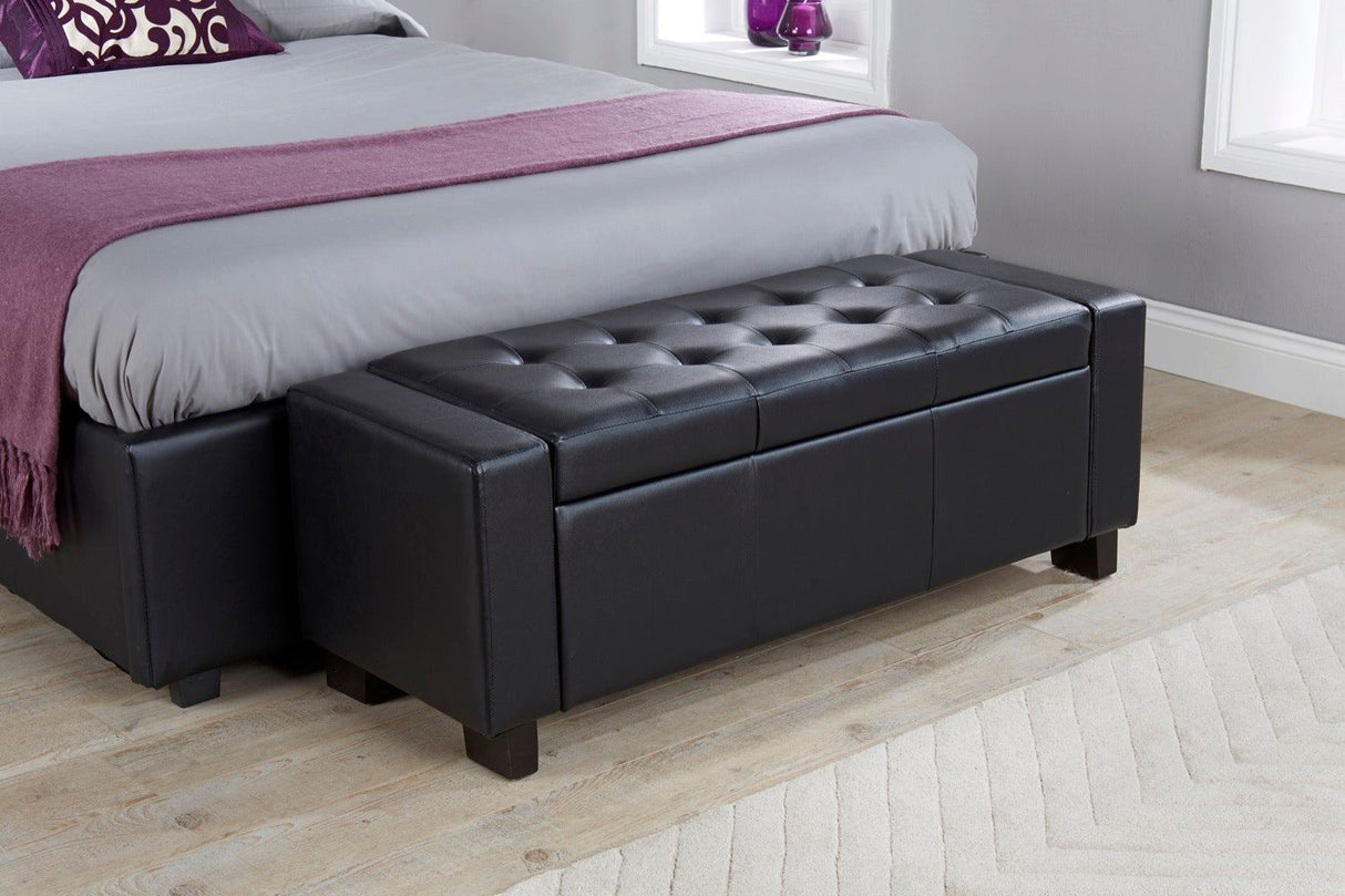 Verona ottoman bench black PU