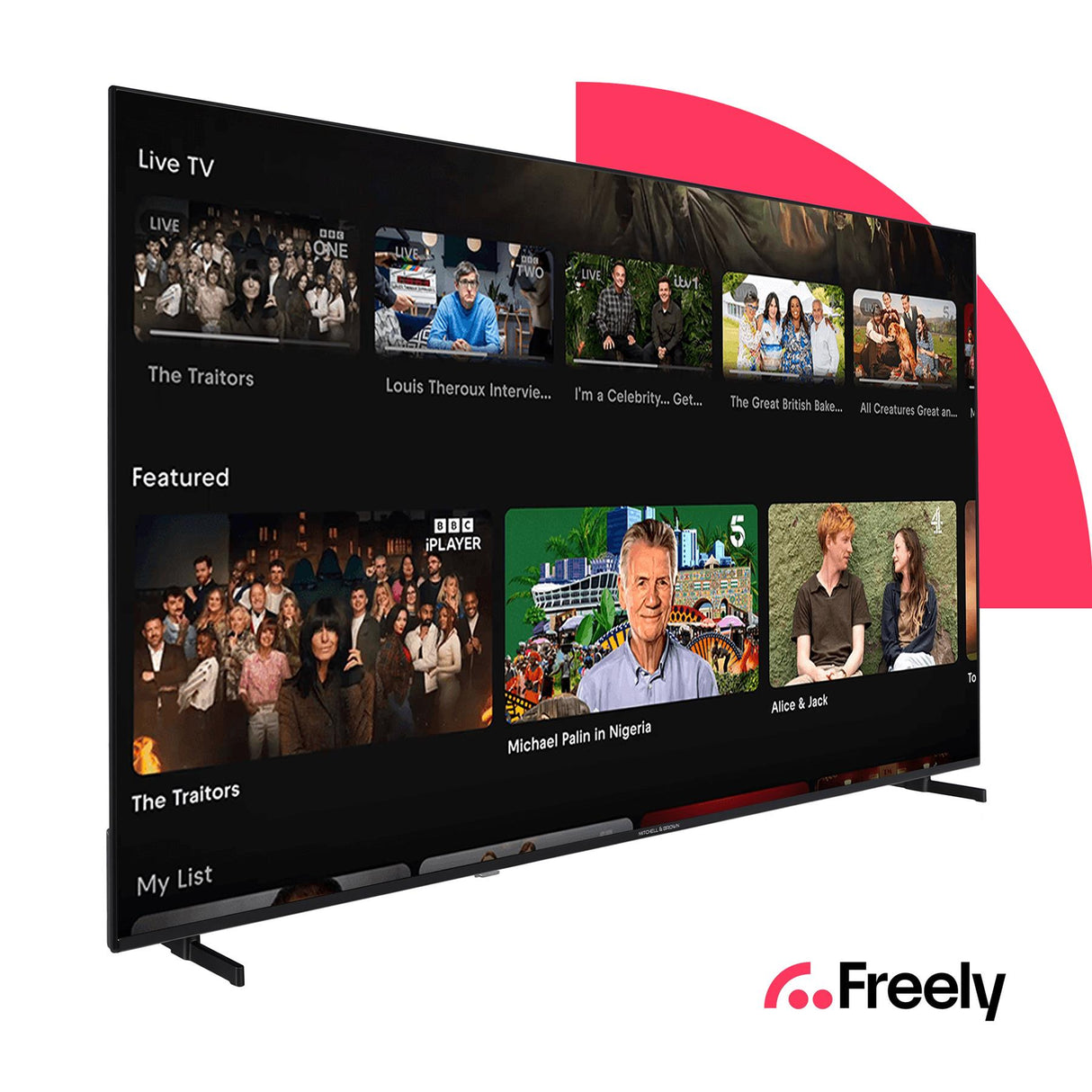 Mitchell & Brown 75" HD Smart Tivo-Freely TV