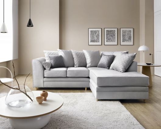 Chicago Right Hand Facing Corner Sofa-Light Grey