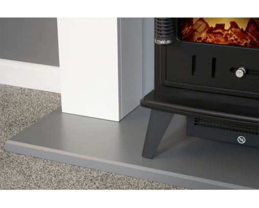 Adam Huxley in Pure White & Grey with Aviemore Electric Stove in Black, 39 Inch
