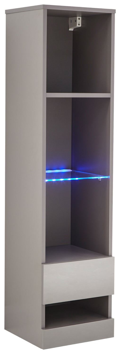 Galicia tall shelf unit with led grey