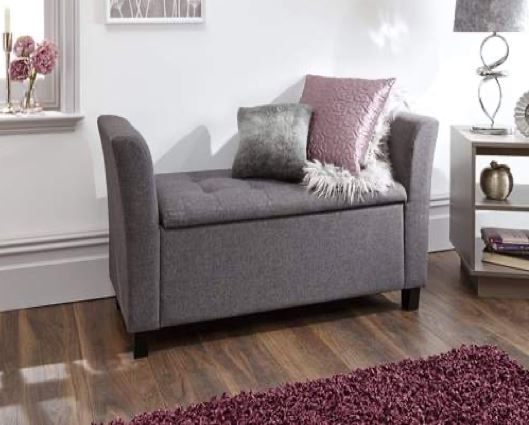 Verona window seat charcoal fabric