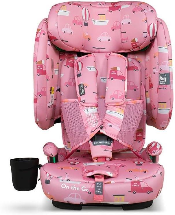 On the Go i-size Travel Car Seat - Itchy Feet Rosy
