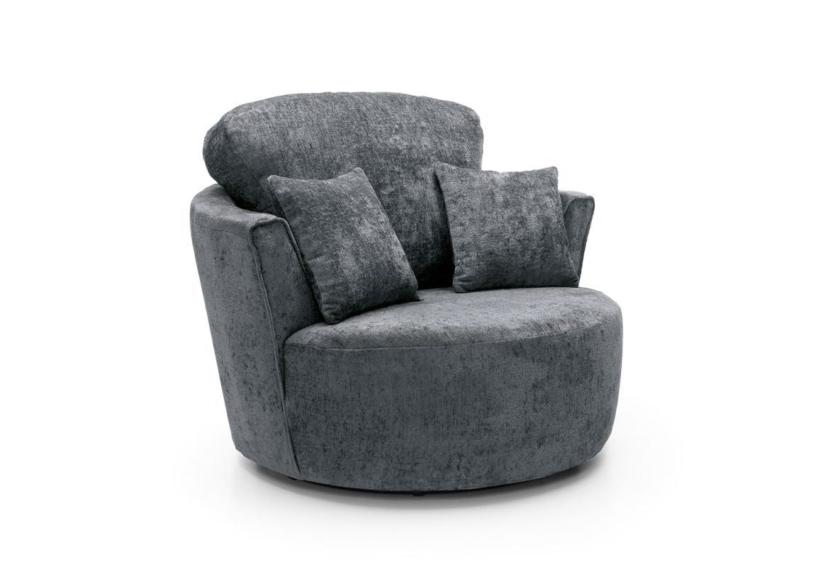 Harriet Swivel Chair - Dark Grey