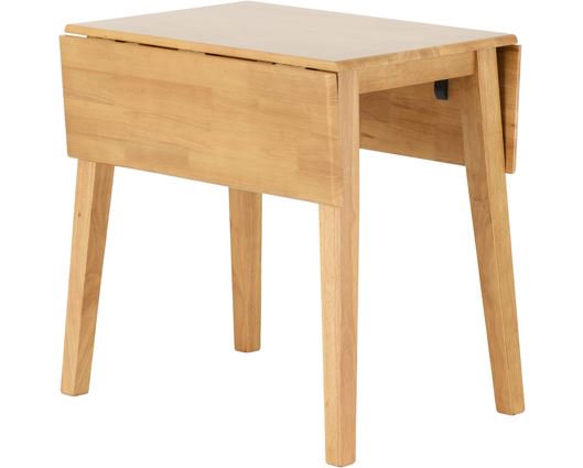 Mason Double Drop Leaf Dining Set - Oak Varnish/Brown Faux Leather