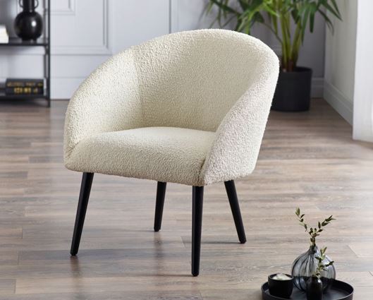AMARI BOUCLE ACCENT CHAIR - IVORY
