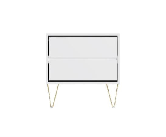 Monaco 2 Drawer Bedside in White