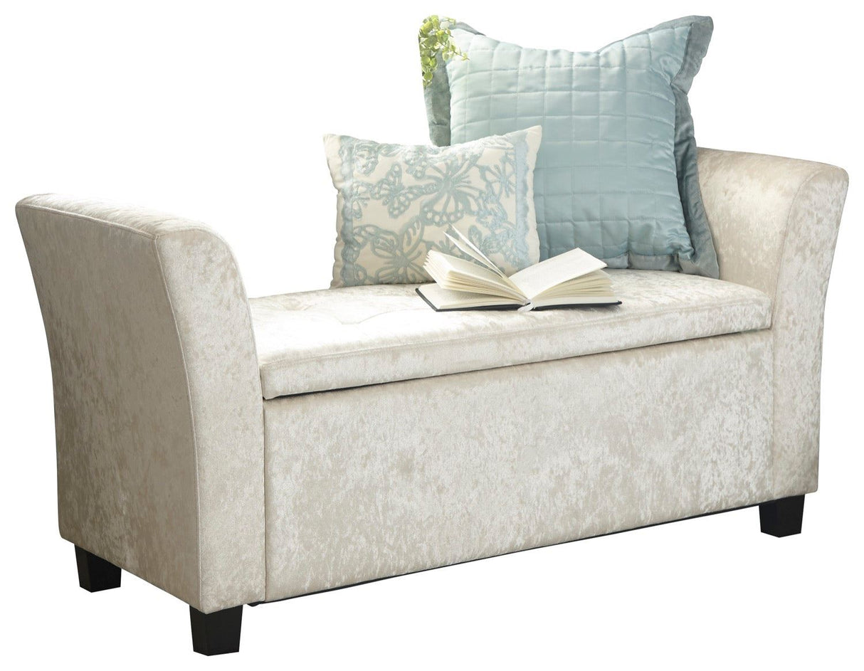 Verona window seat oyster crushed velvet