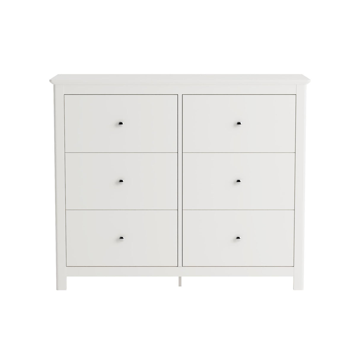 Nairn White 3+3 drawer wide chest of drawers