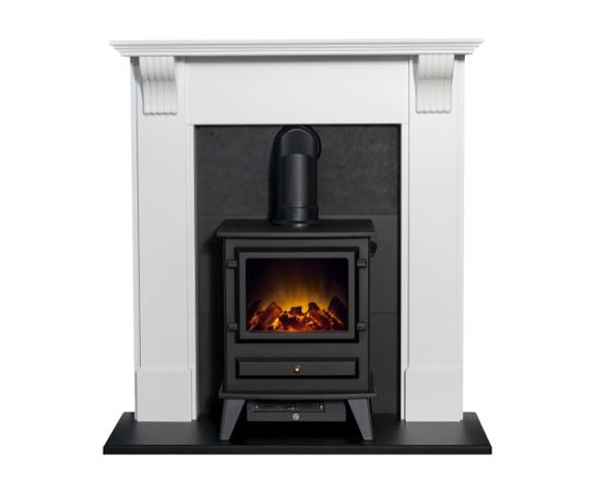 Harrogate in White & Black with Hudson Stove