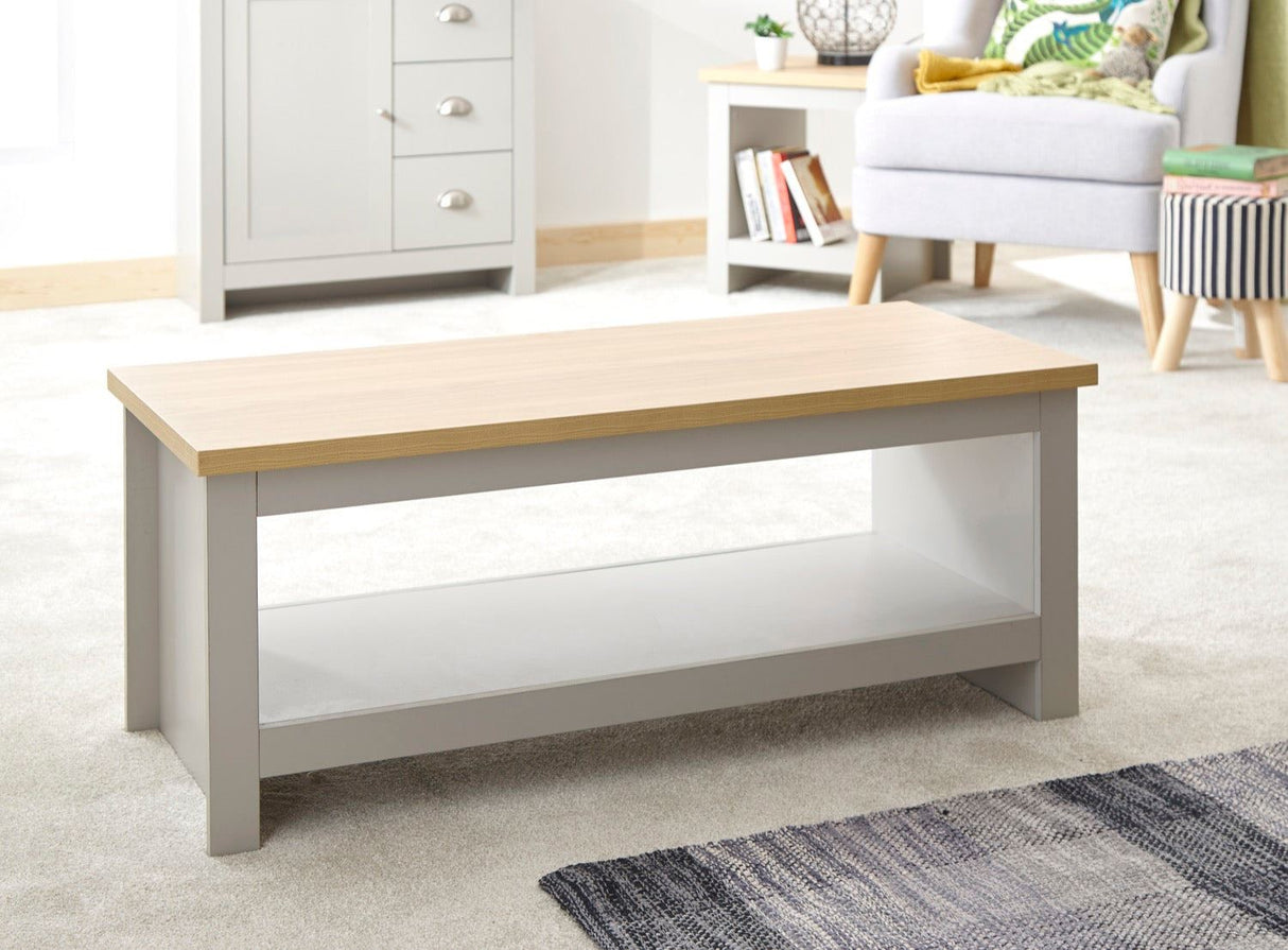 Lancaster Coffee Table with Shelf Grey