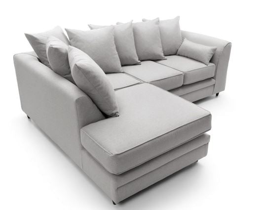 Darcy Left Hand Facing Corner Sofa-Light Grey