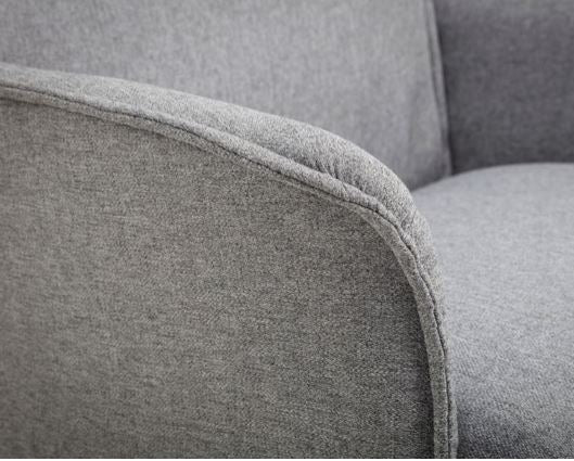 ARIA RECLINER & STOOL WITH CHROME BASE - GREY LINEN