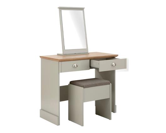kendal dressing table with stool grey