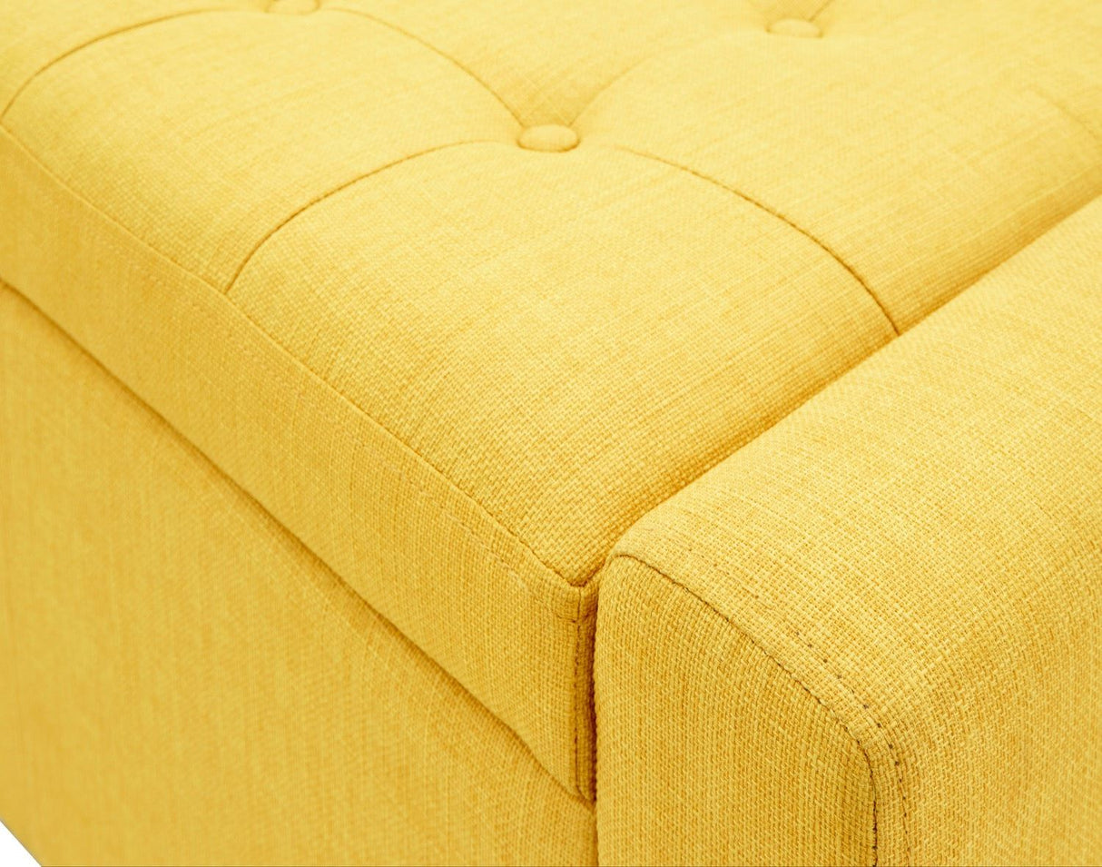 Verona ottoman bench mustard fabric