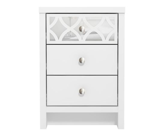 Arianna 3 Drawer Bedside Table White
