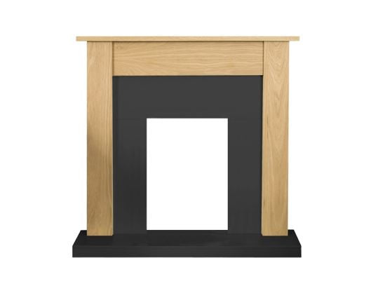 Adam Southwold Fireplace in Oak and Black, 43 Inches