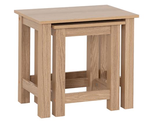 TESSA NEST OF 2 TABLES - NATURAL OAK EFFECT