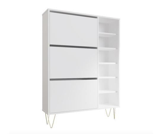 Monaco 3 Drawer Shoe Cabinet in White