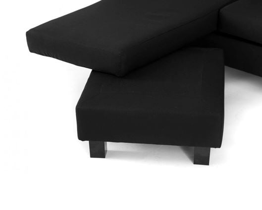 Capri Left Facing Corner Sofa - Black