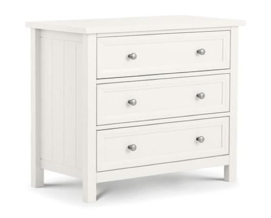 MAINE 3 DRAWER WIDE CHEST - SURF WHITE