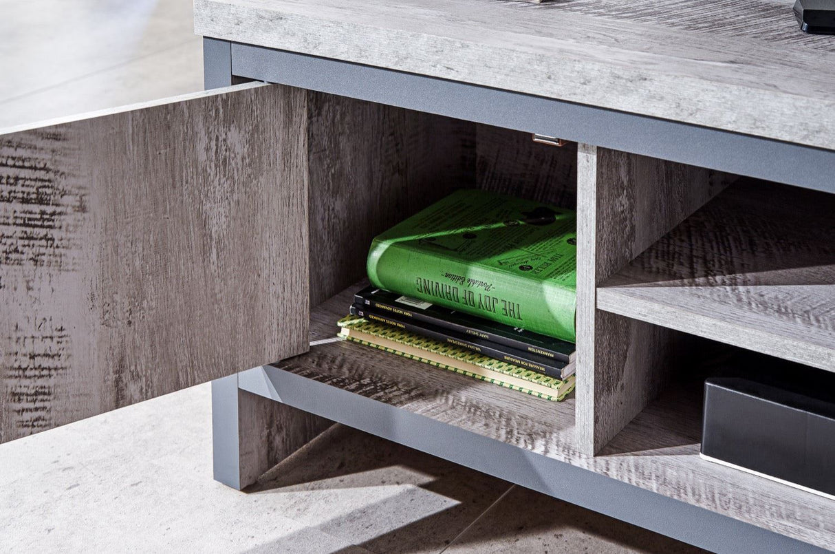 Boston 2 door tv unit grey