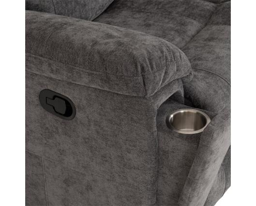 Guildford 3 Seater Recliner Sofa - Grey Fabric