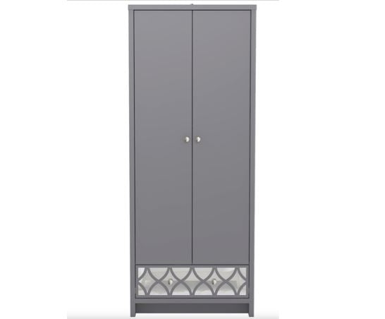 Arianna 2 Door 1 Drawer Wardrobe Cool Grey