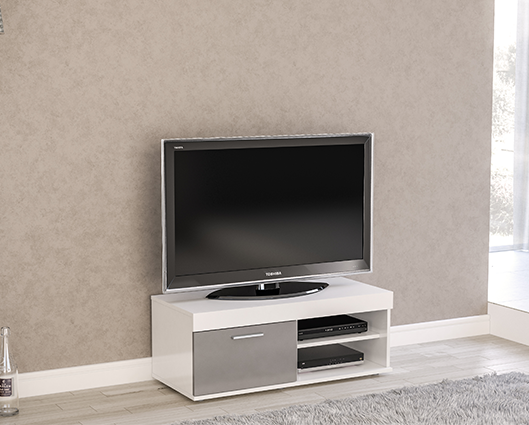 Edgeware Small TV Unit- White & Grey