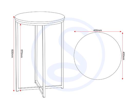 DALLAS SIDE TABLE - MARBLE/BLACK