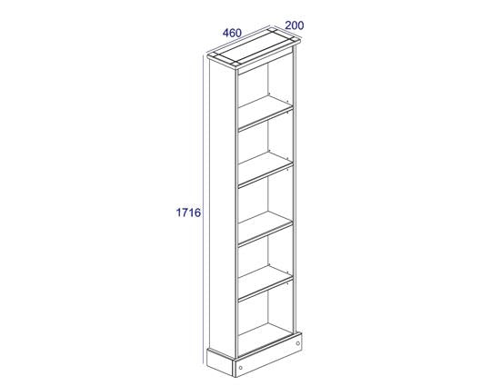 Corona tall narrow bookcase