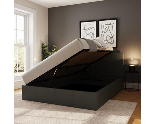 Serena Side Lift Ottoman King Bed - Light Grey