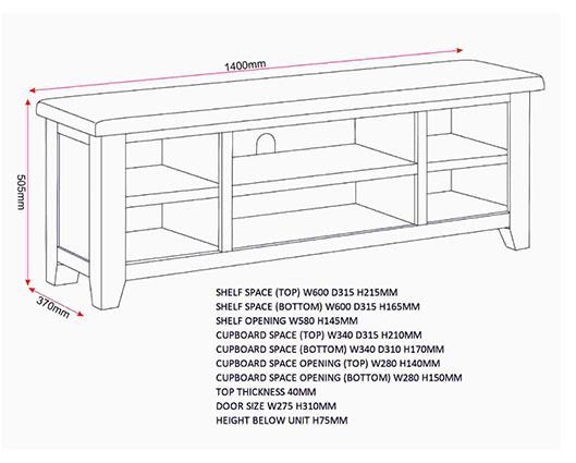 WINDSOR STRAIGHT TV UNIT - NATURAL OAK